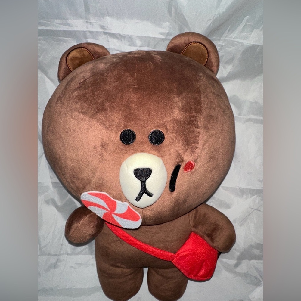Line Friends Brown in Sweetieland Round1 Bear Plushie NWT - Picture 2 of 3